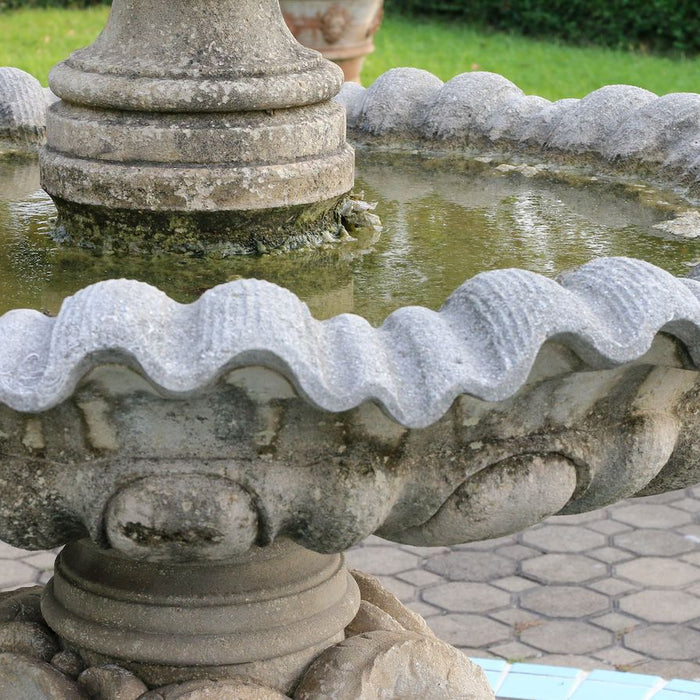 concrete fountain bowl close up
