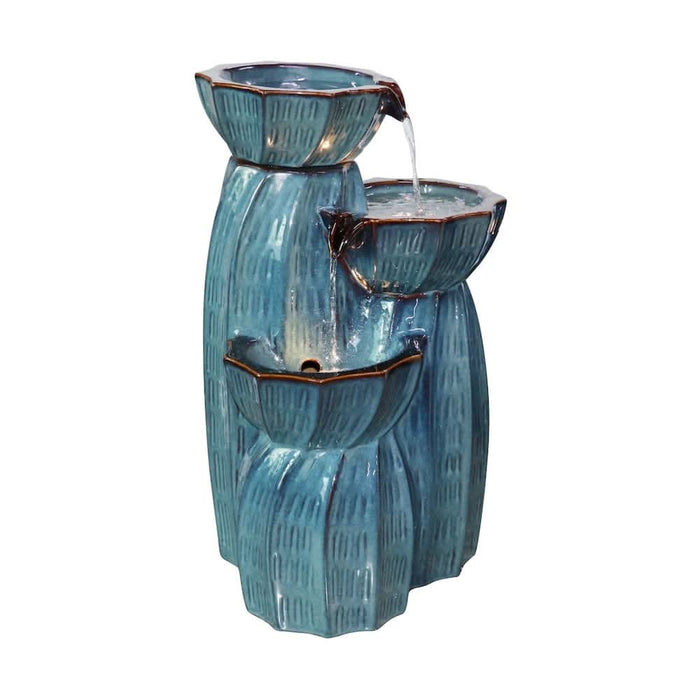 Sierra Swirl 3-Tier Ceramic Fountain
