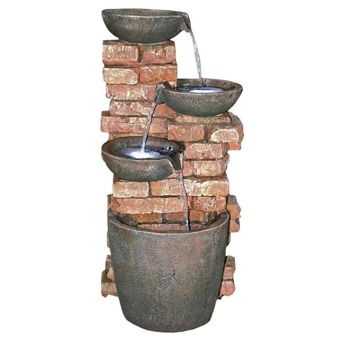 Bricks & Basin 4-Tier Water Fountain - Rustic Vibes