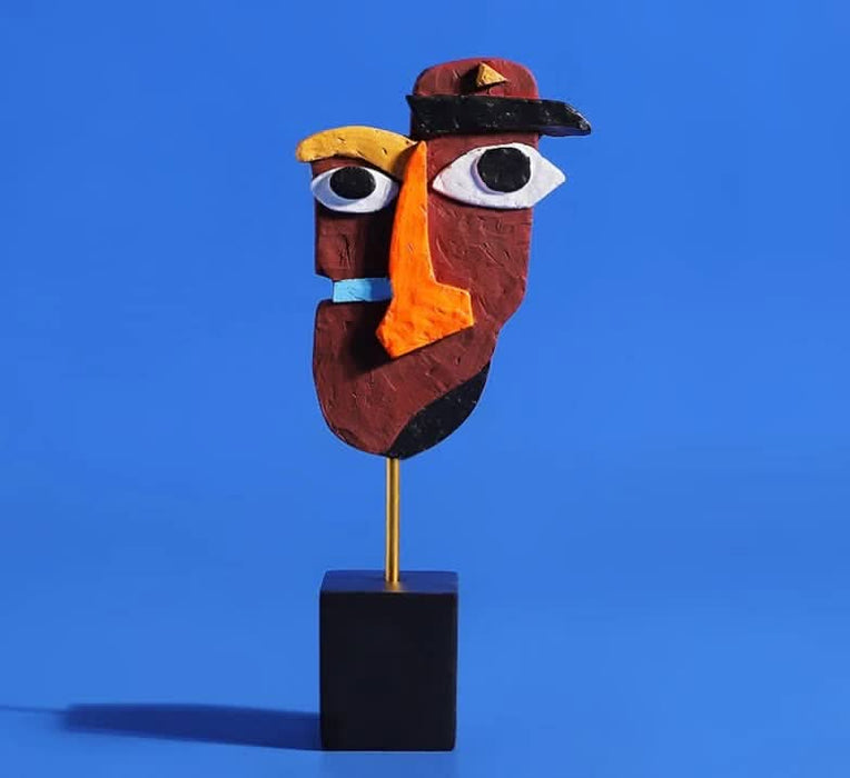 Bruce the Colourful Modern Face Abstract Sculpture