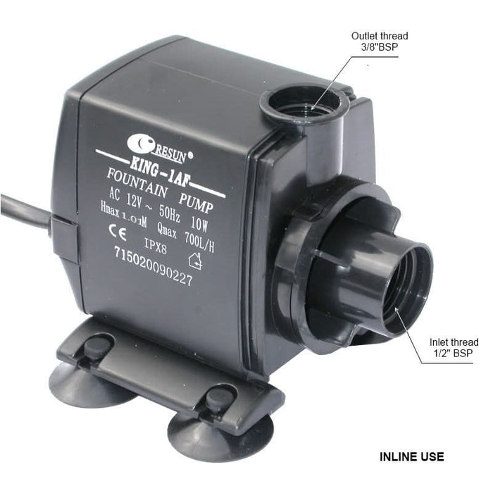 Resun King 1ALV & 1AFLV 12V Low Voltage Water Pump - 700LPH