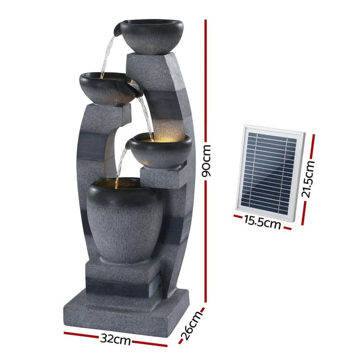 Solar Arc Flow 4-Tier Cascading Water Feature