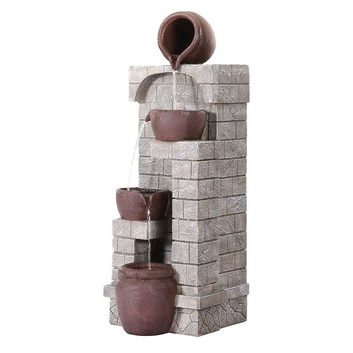 Solar Bricks & Jugs 4-Tier Garden Fountain - 73cm