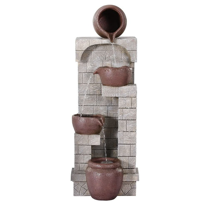 Solar Bricks & Jugs 4-Tier Garden Fountain - 73cm
