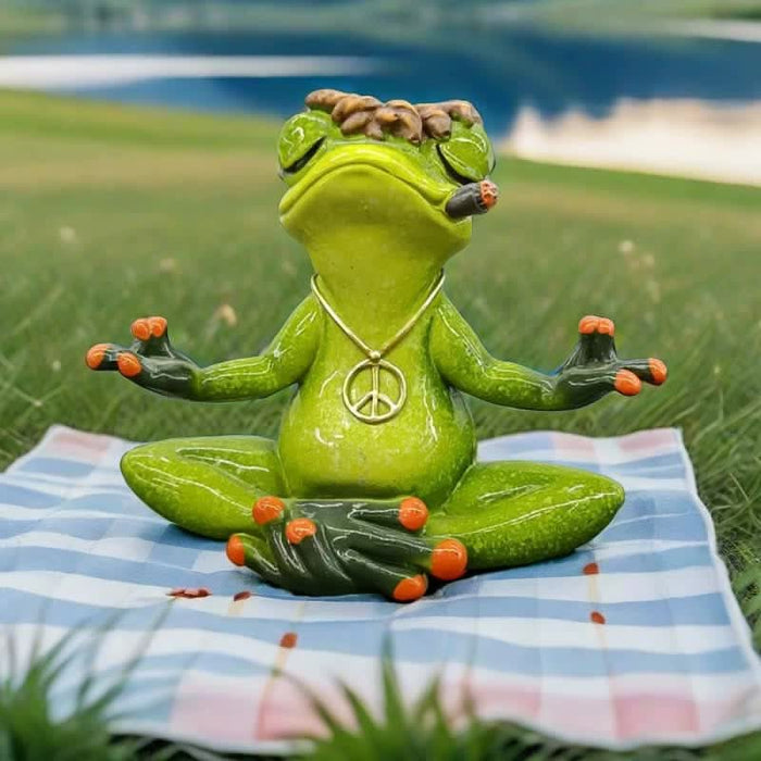 Freddy the Zen Frog Figurine Statue