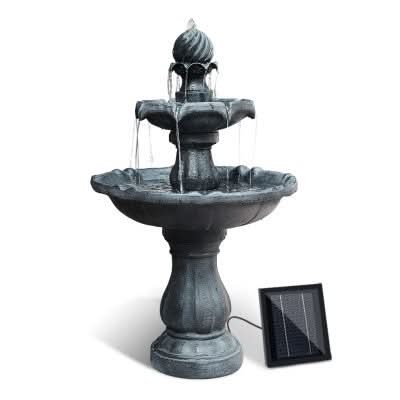 Solar Powered Dark Shadow 3-Tier Water Fountain - 90cm