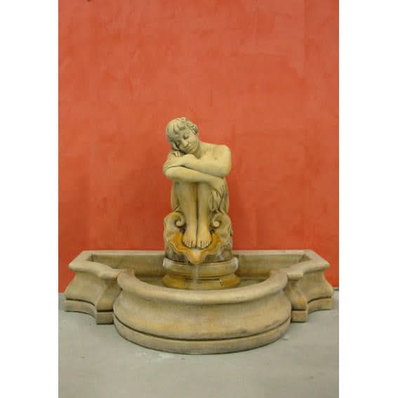 The Dalton Pond with Calista Outdoor Large Tall Concrete Wall Fountain - 97cm