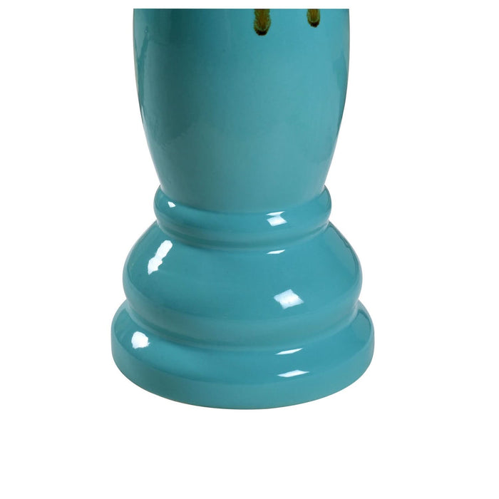Mali in Teal Ceramic Bird Bath