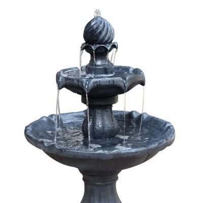 Solar Powered Dark Shadow 3-Tier Water Fountain - 90cm