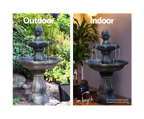 Solar Powered Dark Shadow 3-Tier Water Fountain - 90cm
