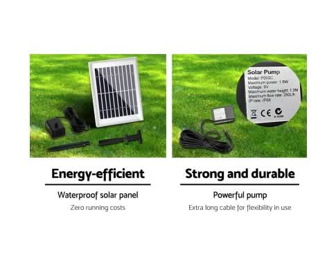 Features of a solar water feature.