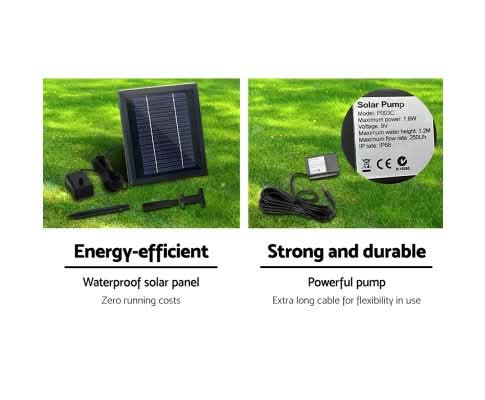 Solar Powered Dark Shadow 3-Tier Water Fountain - 90cm