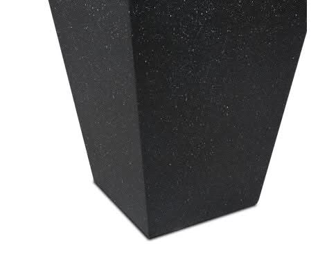 A black solar water feature closeup bottom.