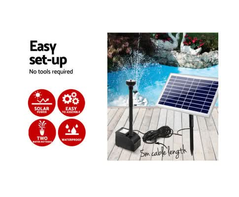 Solar Fountain & Pond Pump w/ Panel - 800LPH