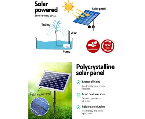 Solar Fountain & Pond Pump w/ Panel - 800LPH