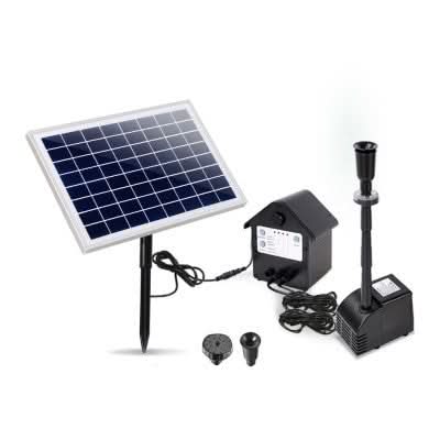 Solar Fountain & Pond Pump w/ Panel & Battery - 800LPH