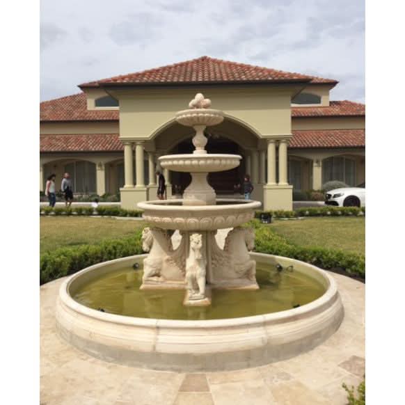 The Grand Emerson Concrete Fountain w/ Horses - 250cm