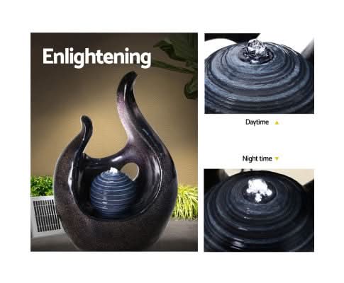 Solar Powered Arc Water Fountain w/ Backup Battery - 66cm