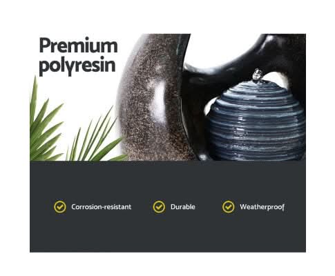 Solar Powered Arc Water Fountain w/ Backup Battery - 66cm