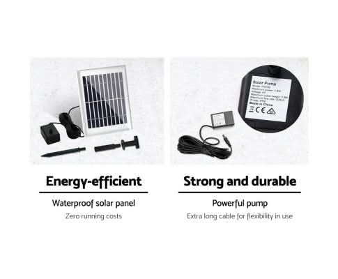 Solar Powered Arc Water Fountain w/ Backup Battery - 66cm