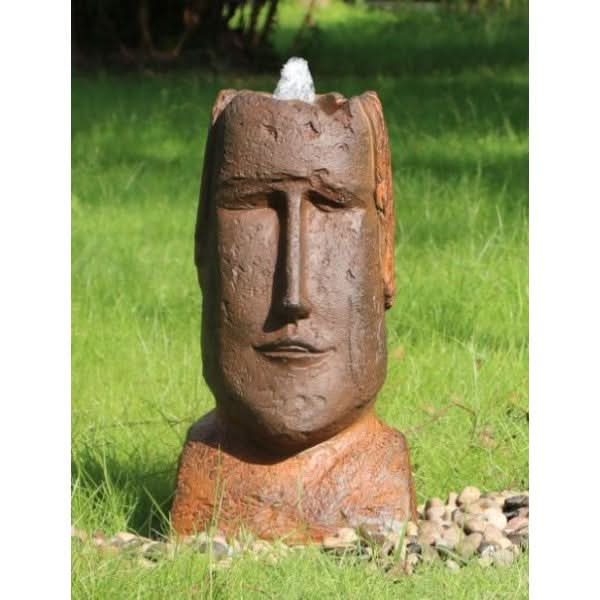 Polynesian Head Water Feature w/ LED and Rusted Effect - 60cm