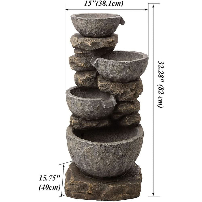 resin stone water feature dimensions