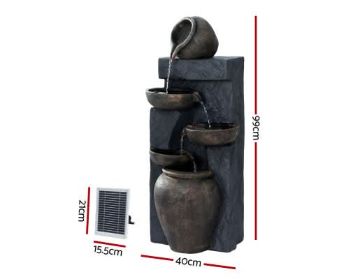 solar bowls water fountain dimensions