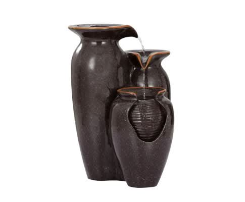 solar trio jugs water feature side view