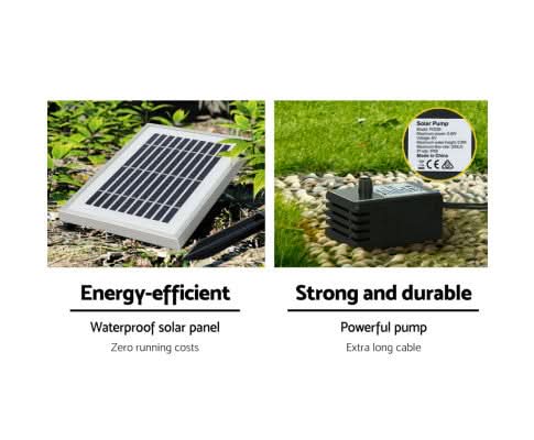 solar trio jugs water feature solar panel details