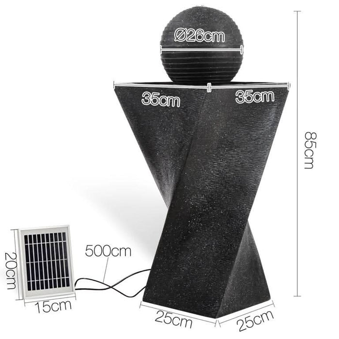 twist shaped outdoor fountain dimensions