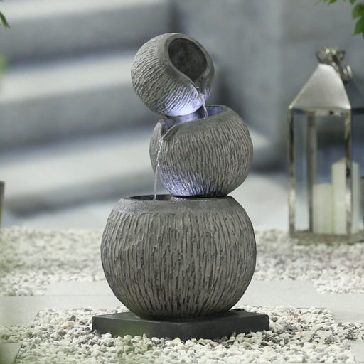 grey water feature with background