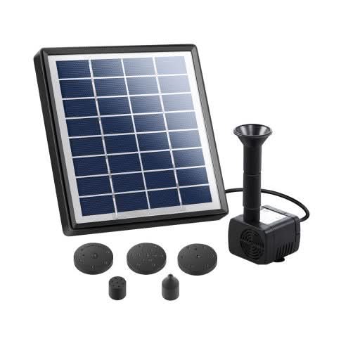 Solar Fountain & Pond Pump w/ Panel - 190LPH, Max 0.8m