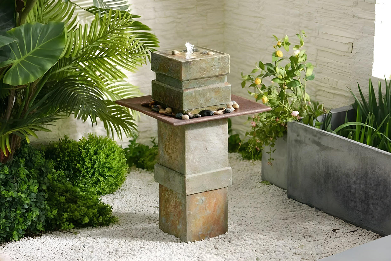 Stylish Slate & Copper Garden Fountains: Elegance Meets Durability