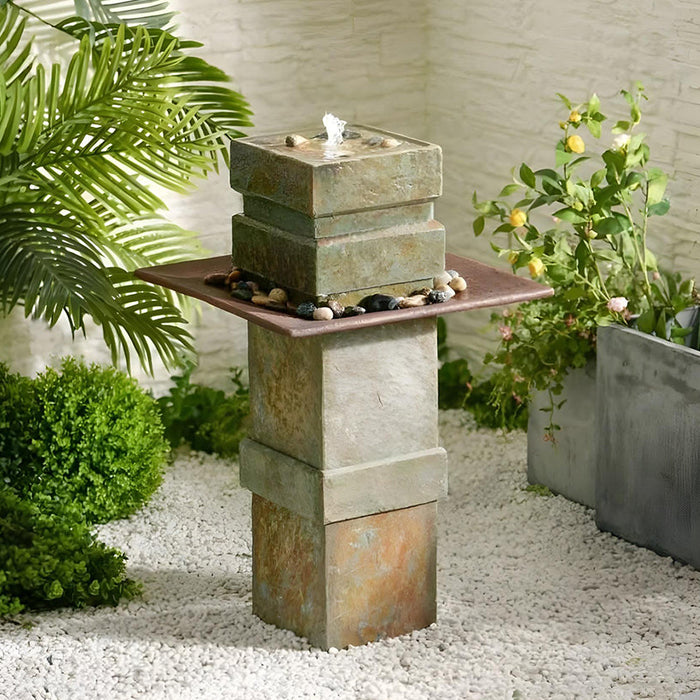 Stylish Slate & Copper Garden Fountains: Elegance Meets Durability