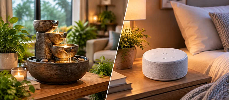 Indoor Water Fountain vs White Noise Machine: Which Creates a More Relaxing Home?