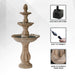 Product features of a bird bath fountain.