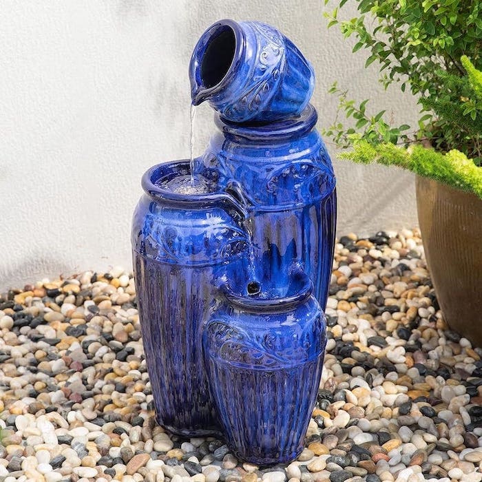 Cora 3-Tier Ceramic Pots Water Feature - Perfect for Outdoors
