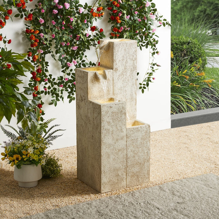 Urban Columns 4-Tier Water Feature - Sandstone Effect