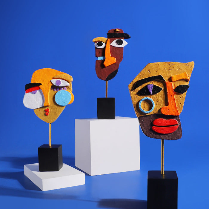 Ember the Colourful Modern Face Abstract Sculpture