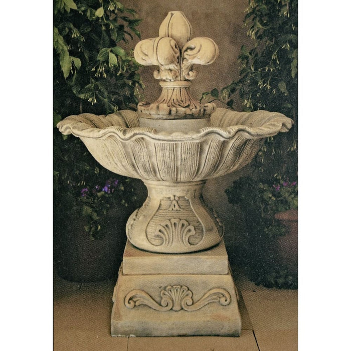 Emerson Bowl with Rose Topper Concrete Fountain