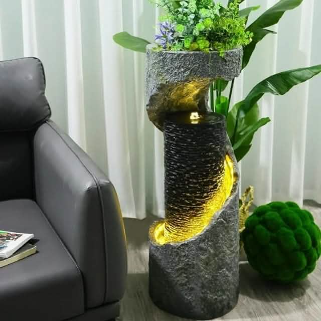 Modular Abstract Water Feature Helia Abstract Rock Water Feature - Unique Design — Fountainland