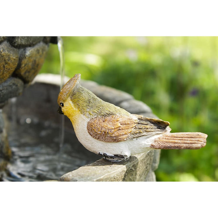 Lora 2-Tier Birdbath Fountain w/ 2 Birds