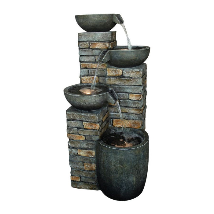 Pots & Bricks 4-Tier Water Fountain - Rustic Charm 90cm
