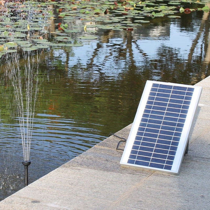Solar Fountain & Pond Pump w/ Panel & Battery - 600LPH