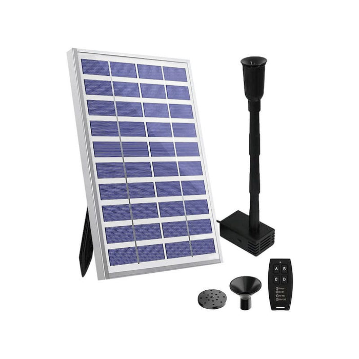 Solar Fountain & Pond Pump w/ Panel & Battery - 600LPH