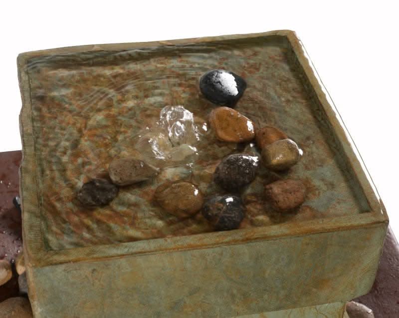 Terra Pillar Slate & Copper Modern Tower Fountain