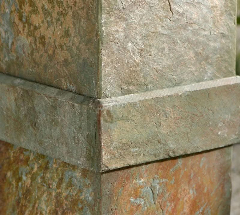 Terra Pillar Slate & Copper Modern Tower Fountain