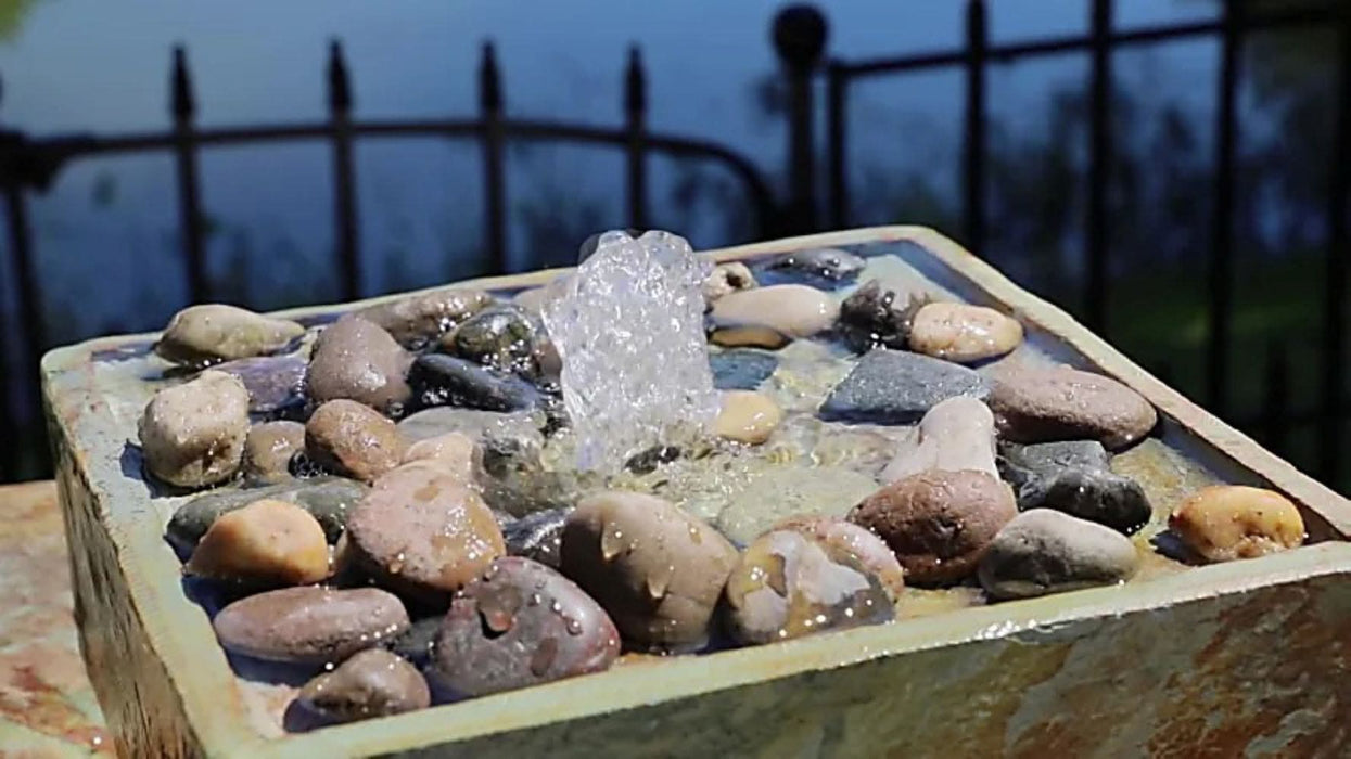 Terra Pillar Slate & Copper Modern Tower Fountain