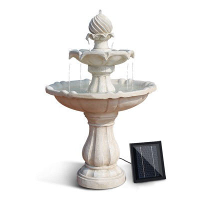 Solar Powered Ivory 3-Tier Water Fountain - 90cm