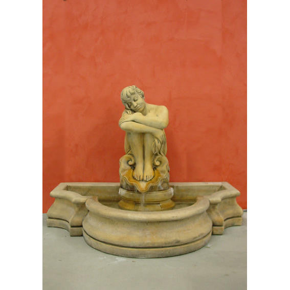 The Dalton Pond with Calista Outdoor Large Tall Concrete Wall Fountain - 97cm